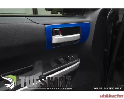 Tufskinz Front Door Handle Accent Trim Fits 2014-2020 Toyota Tundra 2 Piece Kit In Blazing Blue - TUN028-GBL-G