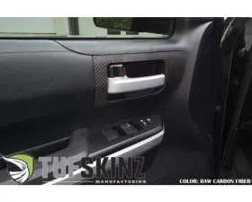 Tufskinz Front Door Handle Accent Trim Fits 2014-2020 Toyota Tundra 2 Piece Kit In Raw Real Carbon Fiber