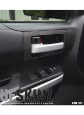 Tufskinz Front Door Handle Accent Trim Fits 2014-2020 Toyota Tundra 2 Piece Kit In Raw Real Carbon Fiber                                     - TUN028-RCF-X - Image 2