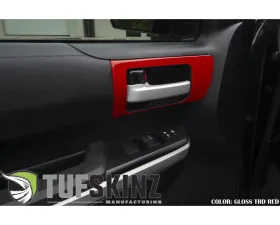 Tufskinz Front Door Handle Accent Trim Fits 2014-2020 Toyota Tundra 2 Piece Kit In Gloss Trd Red