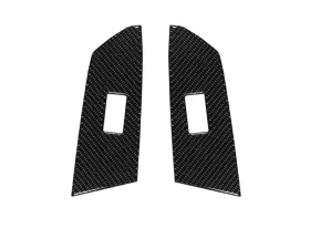 Tufskinz Crewmax Rear Door Switch Panel Accent Trim Fits 2014-2020 Toyota Tundra 2 Piece Kit In Domed Real Carbon Fiber