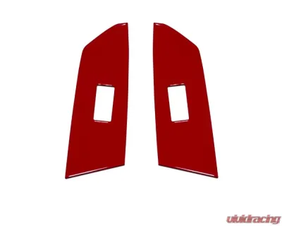 Tufskinz Crewmax Rear Door Switch Panel Accent Trim Fits 2014-2020 Toyota Tundra 2 Piece Kit In Gloss Trd Red - TUN029-RED-G