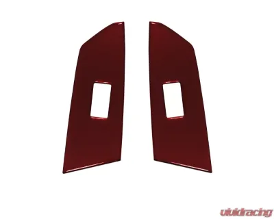 Tufskinz Crewmax Rear Door Switch Panel Accent Trim Fits 2014-2020 Toyota Tundra 2 Piece Kit In Ruby Red (Similar To Barcelona Red) - TUN029-SNR-G