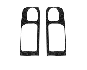 Tufskinz Crewmax Rear Door Handle Accent Trim Fits 2014-2020 Toyota Tundra 2 Piece Kit In Domed Real Carbon Fiber