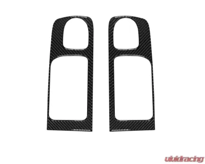 Tufskinz Crewmax Rear Door Handle Accent Trim Fits 2014-2020 Toyota Tundra 2 Piece Kit In Domed Real Carbon Fiber - TUN030-DCF-G