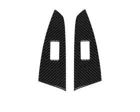 Tufskinz D-Cab Rear Door Switch Panel Accent Trim Fits 2014-2020 Toyota Tundra 2 Piece Kit In Domed Real Carbon Fiber