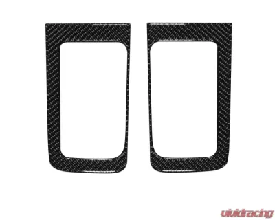Tufskinz D-Cab Rear Door Handle Accent Trim Fits 2014-2020 Toyota Tundra 2 Piece Kit In Domed Real Carbon Fiber - TUN032-DCF-G