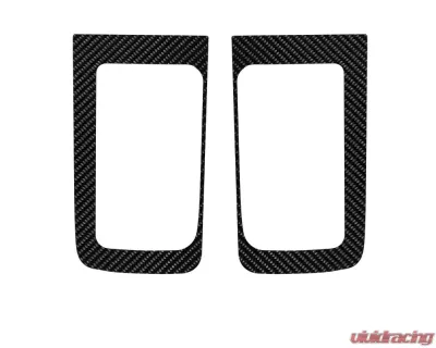 Tufskinz D-Cab Rear Door Handle Accent Trim Fits 2014-2020 Toyota Tundra 2 Piece Kit In Raw Real Carbon Fiber - TUN032-RCF-X