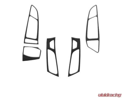 Tufskinz Interior Air Vent Accent Trim Fits 2015-2018 Ford Focus RS St 5 Piece Kit In Domed Real Carbon Fiber - FOC023-DCF-G