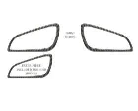 Tufskinz (RHD) Interior Door Handle Suround(Front Doors) Accent Trim Fits 2015-2018 Ford Focus RS St 2 Piece Kit In Domed Real Carbon Fiber