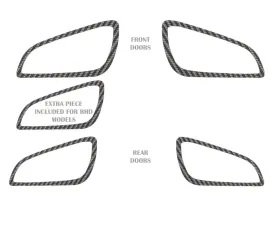 Tufskinz (RHD) Interior Door Handle Suround(4 Doors) Accent Trim Fits 2015-2018 Ford Focus RS St 5 Piece Kit In Raw Real Carbon Fiber