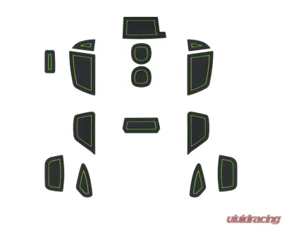 Tufskinz (RHD) Interior Foam Inserts Fits 2016-2018 Ford Focus RS 15 Piece Kit In Black/Green - FOC038-FGN-X