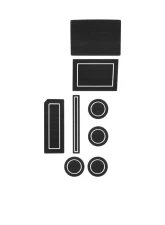 Tufskinz Interior Cup Holder Inserts Fits 2017-2020 F-150 40/Console/40 Steering Column Shifter With Center Dash Speaker 8 Piece Kit In Black/White                                     - FRD012-FWE-X - Image 3