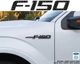 Tufskinz F-150' Side Emblem Letter Inserts Fits 2009-2014 Ford F-150 OEM Emblem 10 Piece Kit In Real Carbon Fiber (Domed)