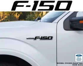 Tufskinz F-150' Side Emblem Letter Inserts Fits 2009-2014 Ford F-150 OEM Emblem 10 Piece Kit In Textured Black