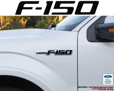 Tufskinz F-150' Side Emblem Letter Inserts Fits 2009-2014 Ford F-150 OEM Emblem 10 Piece Kit In Textured Black - FRD023-TFL-X