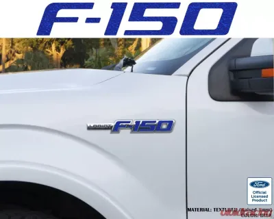 Tufskinz F-150' Side Emblem Letter Inserts Fits 2009-2014 Ford F-150 OEM Emblem 10 Piece Kit In Textured Blue - FRD023-TLBL-X