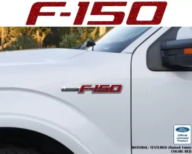 Tufskinz F-150' Side Emblem Letter Inserts Fits 2009-2014 Ford F-150 OEM Emblem 10 Piece Kit In Textured Red