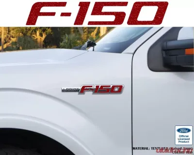 Tufskinz F-150' Side Emblem Letter Inserts Fits 2009-2014 Ford F-150 OEM Emblem 10 Piece Kit In Textured Red - FRD023-TLRD-X