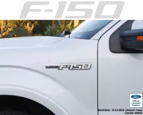 Tufskinz F-150' Side Emblem Letter Inserts Fits 2009-2014 Ford F-150 OEM Emblem 10 Piece Kit In Textured White