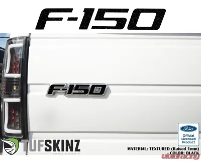 Tufskinz F-150' Tailgate Emblem Letter Inserts Fits 2009-2014 Ford F-150 OEM Emblem 5 Piece Kit In Textured Black - FRD024-TFL-X