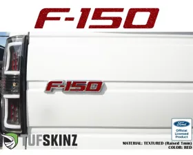 Tufskinz F-150' Tailgate Emblem Letter Inserts Fits 2009-2014 Ford F-150 OEM Emblem 5 Piece Kit In Textured Red
