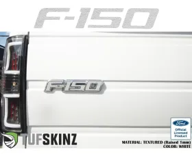 Tufskinz F-150' Tailgate Emblem Letter Inserts Fits 2009-2014 Ford F-150 OEM Emblem 5 Piece Kit In Textured White