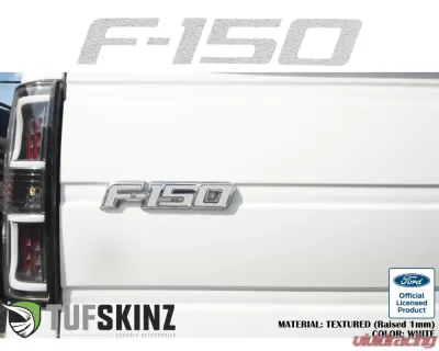 Tufskinz F-150' Tailgate Emblem Letter Inserts Fits 2009-2014 Ford F-150 OEM Emblem 5 Piece Kit In Textured White - FRD024-TLWT-X