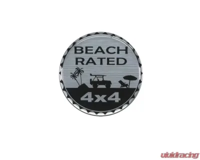 Tufskinz Rated Badge Fits Jeep 1 Piece Kit In Brushed Silver (Beach Rated) - JEX059-DUM-005-G