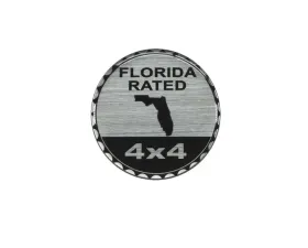 Tufskinz Rated Badge Fits Jeep 1 Piece Kit In Brushed Silver (Florida Rated)