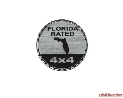 Tufskinz Rated Badge Fits Jeep 1 Piece Kit In Brushed Silver (Florida Rated) - JEX059-DUM-008-G