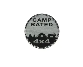 Tufskinz Rated Badge Fits Jeep 1 Piece Kit In Brushed Silver (Camp Rated)