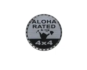 Tufskinz Rated Badge Fits Jeep 1 Piece Kit In Brushed Silver (Aloha Rated)