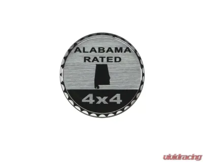 Tufskinz Rated Badge Fits Jeep 1 Piece Kit In Brushed Silver (Alabama Rated) - JEX059-DUM-042-G