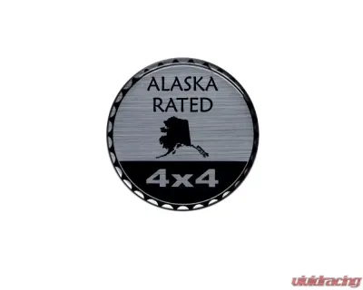 Tufskinz Rated Badge Fits Jeep 1 Piece Kit In Brushed Silver (Alaska Rated) - JEX059-DUM-091-G