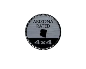 Tufskinz Rated Badge Fits Jeep 1 Piece Kit In Brushed Silver (Arizona Rated)
