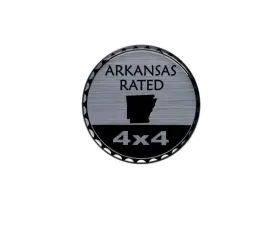 Tufskinz Rated Badge Fits Jeep 1 Piece Kit In Brushed Silver (Arkansas Rated)