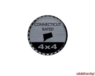 Tufskinz Rated Badge Fits Jeep 1 Piece Kit In Brushed Silver (Connecticut Rated) - JEX059-DUM-134-G