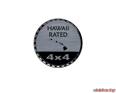 Tufskinz Rated Badge Fits Jeep 1 Piece Kit In Brushed Silver (Hawaii Rated) - JEX059-DUM-140-G