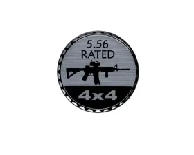 Tufskinz Rated Badge Fits Jeep 1 Piece Kit In Brushed Silver (5.56 Rated)