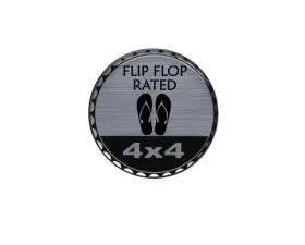 Tufskinz Rated Badge Fits Jeep 1 Piece Kit In Brushed Silver (Flip Flop Rated)