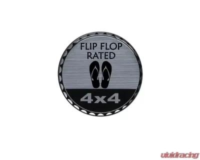 Tufskinz Rated Badge Fits Jeep 1 Piece Kit In Brushed Silver (Flip Flop Rated) - JEX059-DUM-189-G