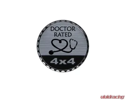Tufskinz Rated Badge Fits Jeep 1 Piece Kit In Brushed Silver (Doctor Rated) - JEX059-DUM-202-G