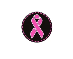 Tufskinz Rated Badge Fits Jeep 1 Piece Kit In Brushed Silver (Breast Cancer Ribbon)