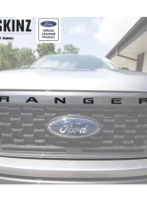 Tufskinz "Ranger" Front Grill Letter Inserts Fits 2019-2020 Ford Ranger 6 Piece Kit In Matte Black                                     - RAG002-BLK-M - Image 2