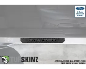 Tufskinz Door Sill Protection Fits 2019-2020 Ford Ranger Real Carbon Fiber(Domed) Front Doors Logo Black W/Gray Outline
