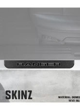 Tufskinz Door Sill Protection Fits 2019-2020 Ford Ranger Real Carbon Fiber(Domed) Front Doors Logo Black W/Gray Outline                                     - RAG004-DCF-067-G - Image 2