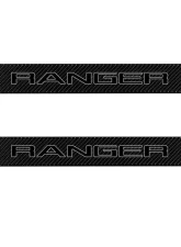 Tufskinz Door Sill Protection Fits 2019-2020 Ford Ranger Real Carbon Fiber(Domed) Front Doors Logo Black W/Gray Outline                                     - RAG004-DCF-067-G - Image 2