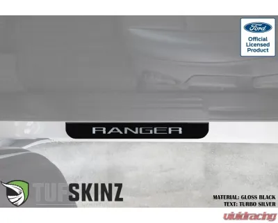 Tufskinz Door Sill Protection Fits 2019-2020 Ford Ranger Black Platinum(Domed) Front Doors Silver Logo - RAG004-GTO-051-G