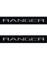 Tufskinz Door Sill Protection Fits 2019-2020 Ford Ranger Black Platinum(Domed) Front Doors Silver Logo                                     - RAG004-GTO-051-G - Image 2